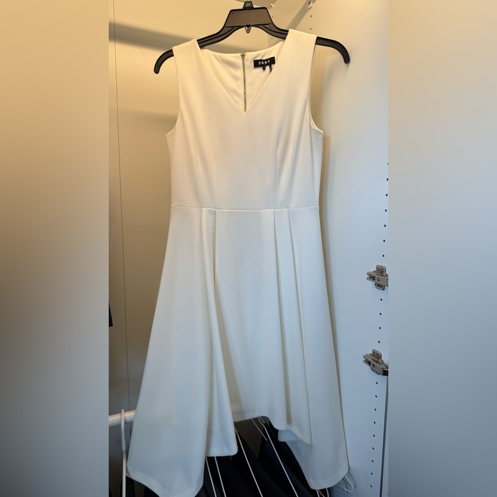 Elegant DKNY White Sleeveless Dress!